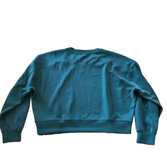 Lululemon Perfectly Oversized Cropped Crew Softstreme Green Jasper Size 10 - Picture 5 of 7